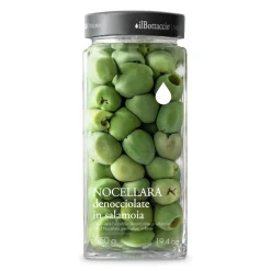 Il Bottaccio - Pitted Nocellara Green Olives in Brine - Italian - High Quality - 550 gr - Avvenice^ Preserved Foods | Truffles