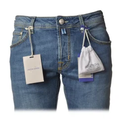 Jacob Coh\u00ebn Jacob Cohën - 5 Pocket Jeans Straight Leg - Light Blue Denim - Trousers - Made in Italy - Luxury Exclusive Collection - Avvenice^ Trousers