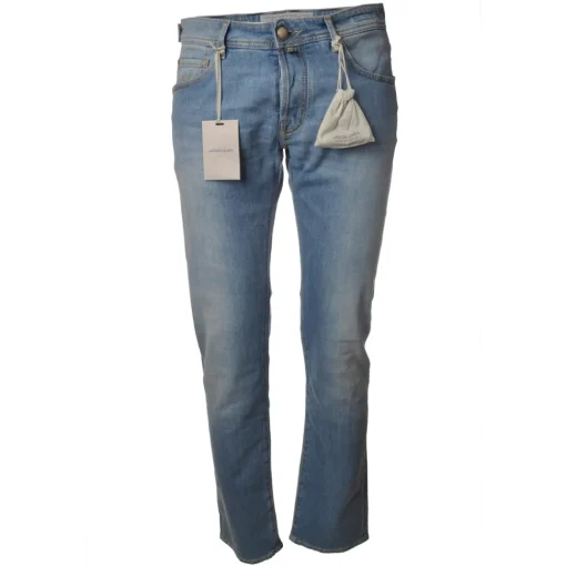 Jacob Coh\u00ebn Jacob Cohën - 5 Pockets Jeans Straight Leg - Light Denim - Trousers - Made in Italy - Luxury Exclusive Collection - Avvenice^ Trousers