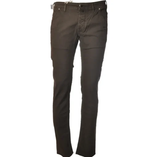 Jacob Coh\u00ebn Jacob Cohën - Chinos trousers Slim Fit - Dark Brown - Trousers - Made in Italy - Luxury Exclusive Collection - Avvenice