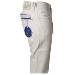 Jacob Coh\u00ebn Jacob Cohën - 5-Pocket Trousers Straight Leg - Optical White - Trousers - Made in Italy - Luxury Exclusive Collection - Avvenice