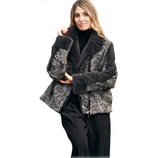Jade Montenapoleone - Astrakhan Desirè Fur - Fur Coat - Luxury Exclusive Collection - Avvenice^ Jackets