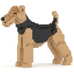 Jekca - Airedale Terrier 01 - Lego - Sculpture - Construction - 4D - Brick Animals - Toys - Avvenice^ Games