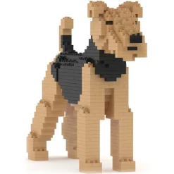 Jekca - Airedale Terrier 01 - Lego - Sculpture - Construction - 4D - Brick Animals - Toys - Avvenice^ Games