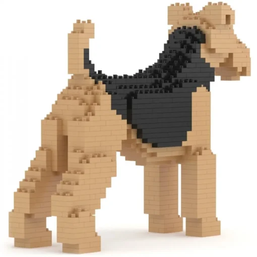 Jekca - Airedale Terrier 01 - Lego - Sculpture - Construction - 4D - Brick Animals - Toys - Avvenice^ Games