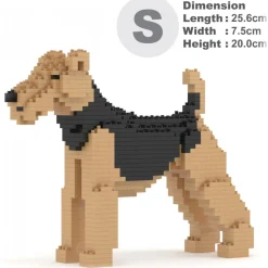 Jekca - Airedale Terrier 01 - Lego - Sculpture - Construction - 4D - Brick Animals - Toys - Avvenice^ Games