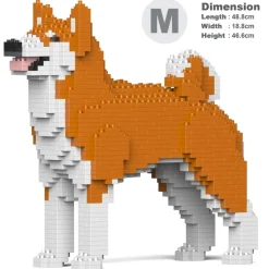 Jekca - Akita Inu 01-M01 - Big - Lego - Sculpture - Construction - 4D - Brick Animals - Toys - Avvenice^ Games