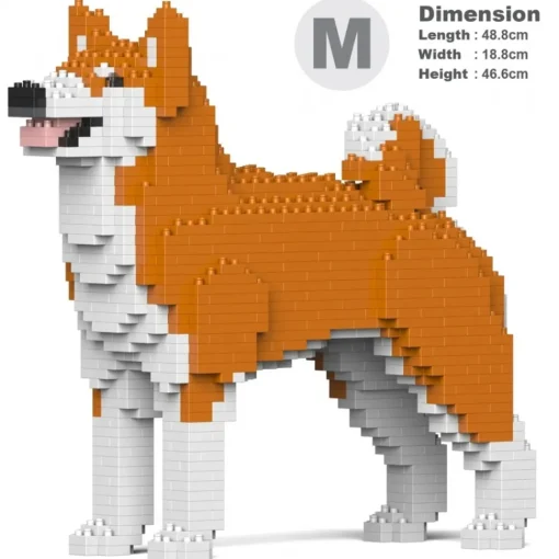 Jekca - Akita Inu 01-M01 - Big - Lego - Sculpture - Construction - 4D - Brick Animals - Toys - Avvenice^ Games
