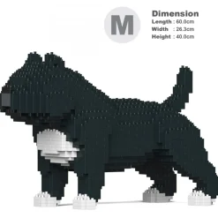 Jekca - American Bully 01-M02 - Big - Lego - Sculpture - Construction - 4D - Brick Animals - Toys - Avvenice^ Games