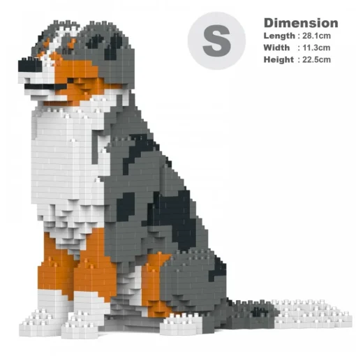 Jekca - Australian Shepherd 01S - Lego - Sculpture - Construction - 4D - Brick Animals - Toys - Avvenice^ Games