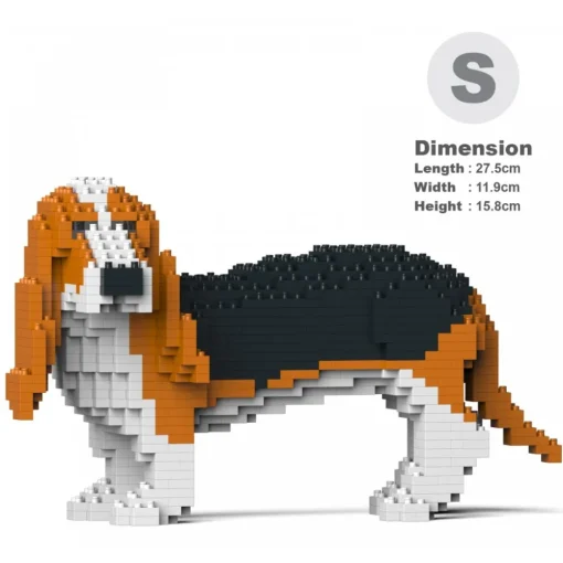 Jekca - Basset Hound 01S-M01 - Lego - Sculpture - Construction - 4D - Brick Animals - Toys - Avvenice^ Games