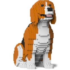 Jekca - Beagle 02 - Big - Lego - Sculpture - Construction - 4D - Brick Animals - Toys - Avvenice^ Games