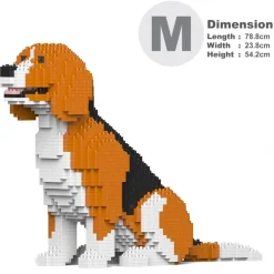 Jekca - Beagle 02 - Big - Lego - Sculpture - Construction - 4D - Brick Animals - Toys - Avvenice^ Games