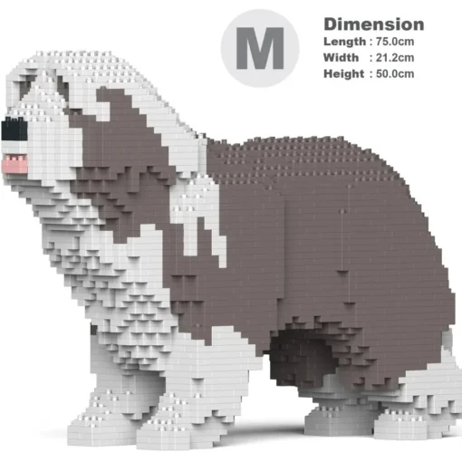 Jekca - Bearded Collie 01-M02 - Big - Lego - Sculpture - Construction - 4D - Brick Animals - Toys - Avvenice^ Games