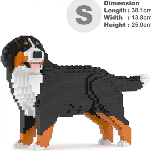 Jekca - Bernese Mountain Dog 03B (Version 2024) - Lego - Sculpture - Construction - 4D - Brick Animals - Toys - Avvenice