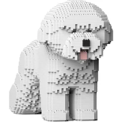 Jekca - Bichon Frise 02 - Big - Lego - Sculpture - Construction - 4D - Brick Animals - Toys - Avvenice^ Games