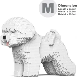 Jekca - Bichon Frise 02 - Big - Lego - Sculpture - Construction - 4D - Brick Animals - Toys - Avvenice^ Games