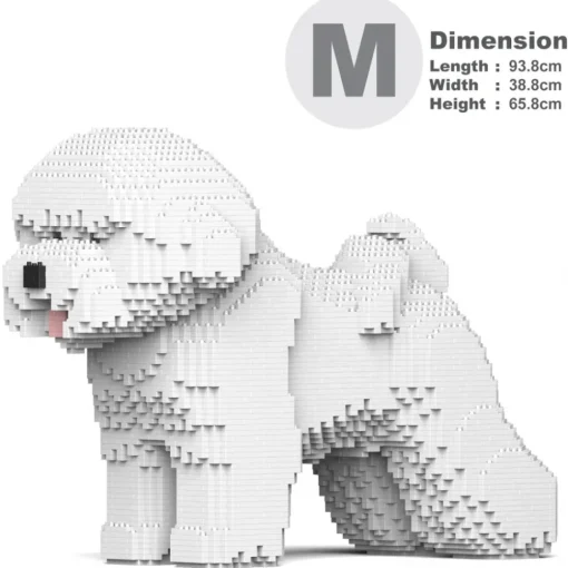 Jekca - Bichon Frise 02 - Big - Lego - Sculpture - Construction - 4D - Brick Animals - Toys - Avvenice^ Games