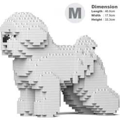Jekca - Bichon Frise 01 - Big - Lego - Sculpture - Construction - 4D - Brick Animals - Toys - Avvenice^ Games