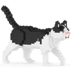 Jekca - Black and White Cat Mini 01 - Big - Lego - Sculpture - Construction - 4D - Brick Animals - Toys - Avvenice^ Games