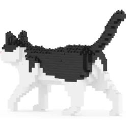 Jekca - Black and White Cat Mini 01 - Big - Lego - Sculpture - Construction - 4D - Brick Animals - Toys - Avvenice^ Games