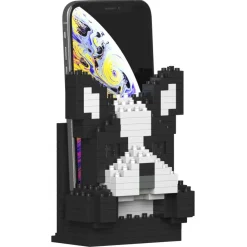 Jekca - Boston Terrier Phone Stand 01S - Lego - Sculpture - Construction - 4D - Brick Animals - Toys - Avvenice^ Games