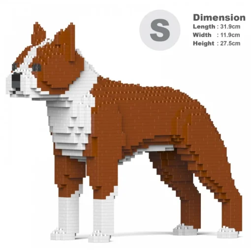 Jekca - Boston Terrier 01S-M02 - Lego - Sculpture - Construction - 4D - Brick Animals - Toys - Avvenice^ Games