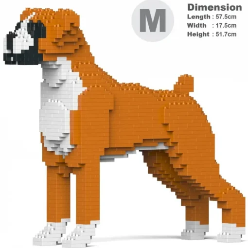 Jekca - Boxer 01-M02 - Big - Lego - Sculpture - Construction - 4D - Brick Animals - Toys - Avvenice^ Games