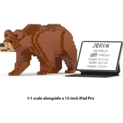 Jekca - Brown Bear 01 - Big - Lego - Sculpture - Construction - 4D - Brick Animals - Toys - Avvenice^ Games