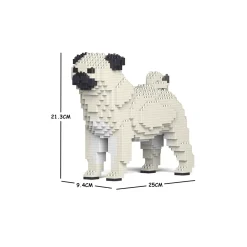 Jekca - Carlino Pug - Dog - 01S-M03 - Lego - Sculpture - Construction - 4D - Brick Animals - Toys - Avvenice^ Games