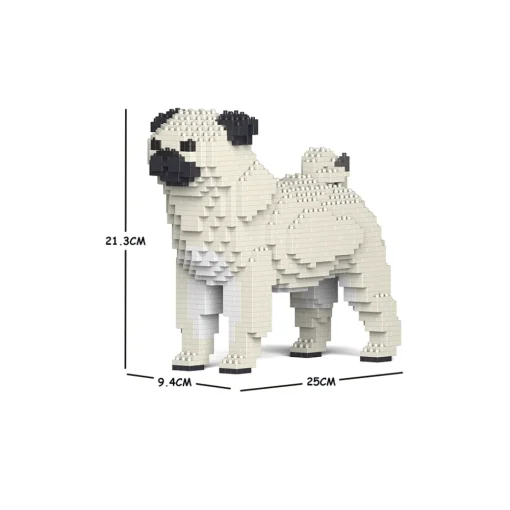 Jekca - Carlino Pug - Dog - 01S-M03 - Lego - Sculpture - Construction - 4D - Brick Animals - Toys - Avvenice^ Games