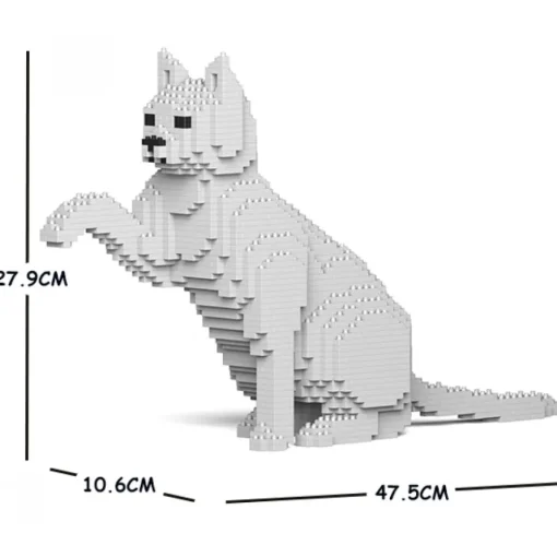 Jekca - Cat 08S-M01 - Lego - Sculpture - Construction - 4D - Brick Animals - Toys - Avvenice^ Games