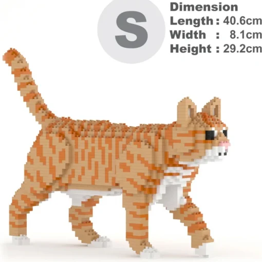 Jekca - Cat 03S-M01B - Lego - Sculpture - Construction - 4D - Brick Animals - Toys - Avvenice^ Games