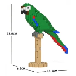 Jekca - Chestnut-Fronted Macaw 01S - Lego - Sculpture - Construction - 4D - Brick Animals - Toys - Avvenice^ Games