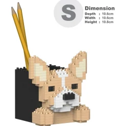 Jekca - Chihuahua Pencil Cup 01S - Lego - Sculpture - Construction - 4D - Brick Animals - Toys - Avvenice^ Games