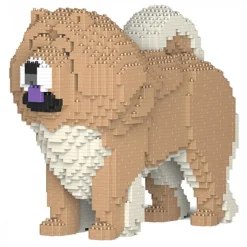 Jekca - Chow Chow 02-M01 - Big - Lego - Sculpture - Construction - 4D - Brick Animals - Toys - Avvenice^ Games