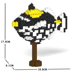Jekca - Clown Triggerfish 01S - Lego - Sculpture - Construction - 4D - Brick Animals - Toys - Avvenice^ Games