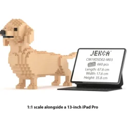Jekca - Dachshund 02-M03 - Big - Lego - Sculpture - Construction - 4D - Brick Animals - Toys - Avvenice^ Games