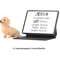 Jekca - Dachshund 03-M03 - Lego - Sculpture - Construction - 4D - Brick Animals - Toys - Avvenice^ Games