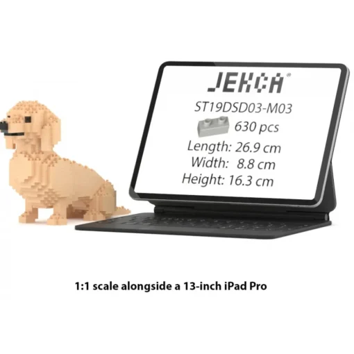 Jekca - Dachshund 03-M03 - Lego - Sculpture - Construction - 4D - Brick Animals - Toys - Avvenice^ Games