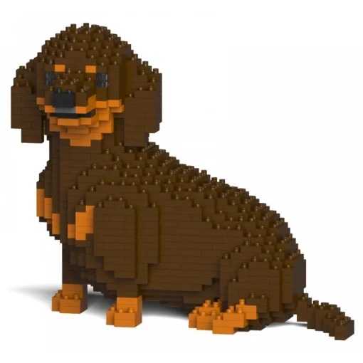 Jekca - Dachshund 05S-M02 - Lego - Sculpture - Construction - 4D - Brick Animals - Toys - Avvenice^ Games