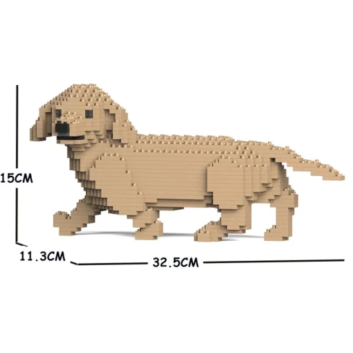 Jekca - Dachshund 06S-M03 - Lego - Sculpture - Construction - 4D - Brick Animals - Toys - Avvenice^ Games