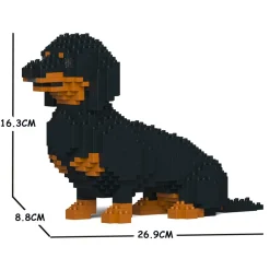 Jekca - Dachshund 03S-M01 - Lego - Sculpture - Construction - 4D - Brick Animals - Toys - Avvenice