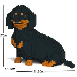 Jekca - Dachshund 05S-M01 - Lego - Sculpture - Construction - 4D - Brick Animals - Toys - Avvenice^ Games