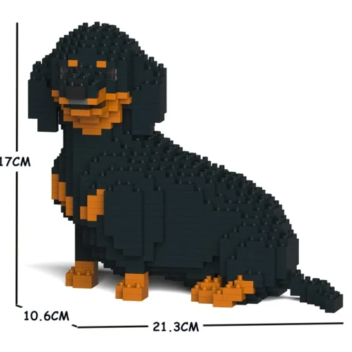 Jekca - Dachshund 05S-M01 - Lego - Sculpture - Construction - 4D - Brick Animals - Toys - Avvenice^ Games