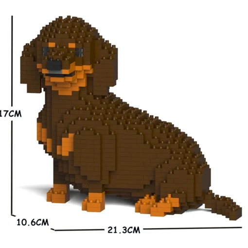 Jekca - Dachshund 05S-M02 - Lego - Sculpture - Construction - 4D - Brick Animals - Toys - Avvenice^ Games