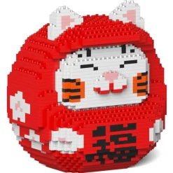 Jekca - Daruma Maneki Neko 01-M02 - Big - Lego - Sculpture - Construction - 4D - Brick Animals - Toys - Avvenice^ Games