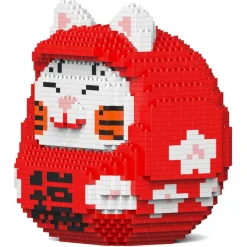 Jekca - Daruma Maneki Neko 01-M02 - Big - Lego - Sculpture - Construction - 4D - Brick Animals - Toys - Avvenice^ Games