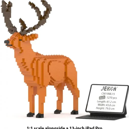 Jekca - Deer 01 - Big - Lego - Sculpture - Construction - 4D - Brick Animals - Toys - Avvenice^ Games
