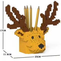 Jekca - Deer Pencil Cup 01S-M01 - Lego - Sculpture - Construction - 4D - Brick Animals - Toys - Avvenice^ Games